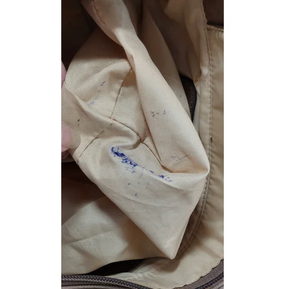 Nicole Miller Taupe Zip Accent Double Handl Shoulder Bag - Picture 7 of 9